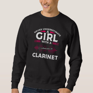 Never Underestimate A Girl With A Clarinet Clarine Lång Ärmad Tröja