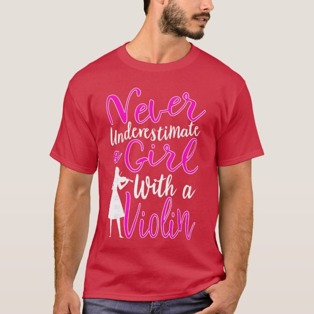 Never Underestimate a Girl With a Violin Cool Quot T Shirt (Framsida)