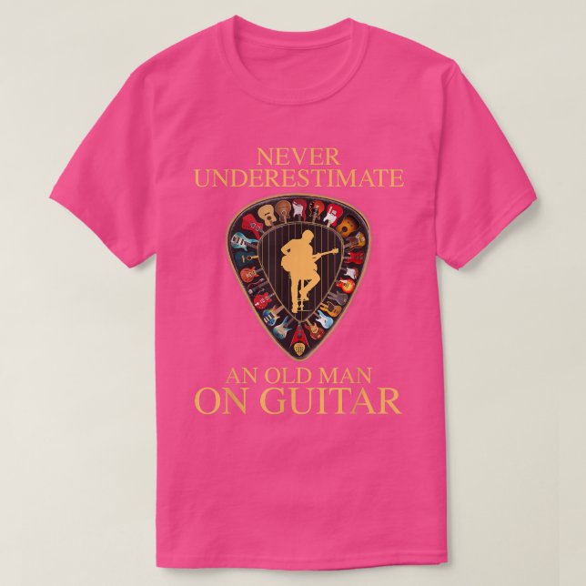 Never Underestimate An Old Man On Guitar  T Shirt (Design framsida)