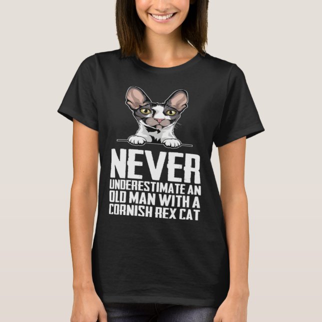 Never underestimate an old man with a cornish rex  t shirt (Framsida)
