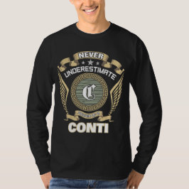 NEVER UNDERESTIMATE POWER OF A CONTI T SHIRT