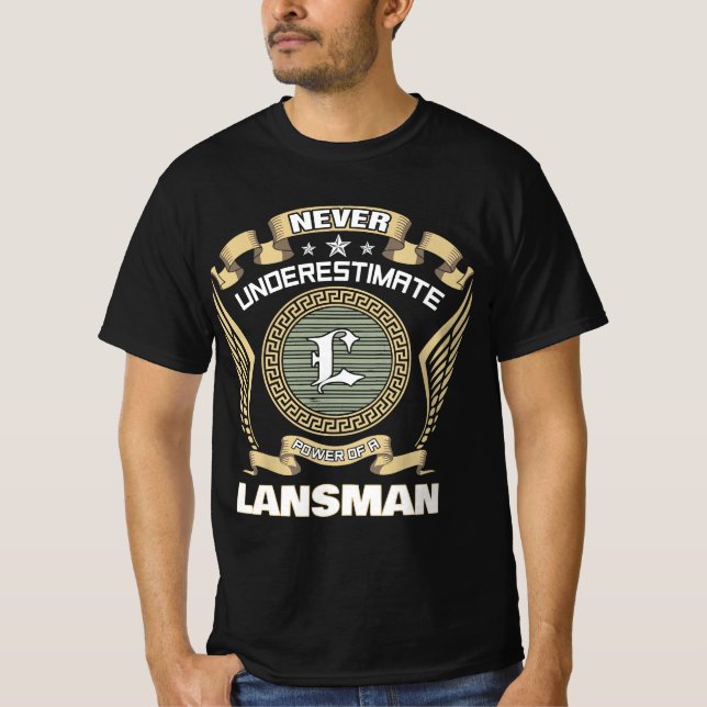 Never underestimate power of a LANSMAN T Shirt (Framsida)