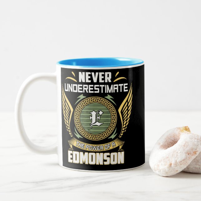 Never Underestimate The Power Of A Edmonson Två-Tonad Mugg (Med munk)