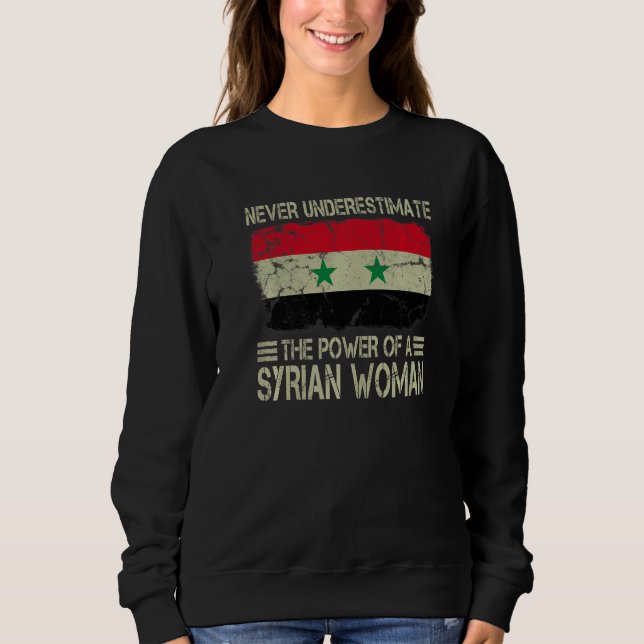 Never Underestimate The Power of a Syrian Woman Fl T Shirt (Framsida)