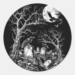 Nevermore Cemetery Runt Klistermärke