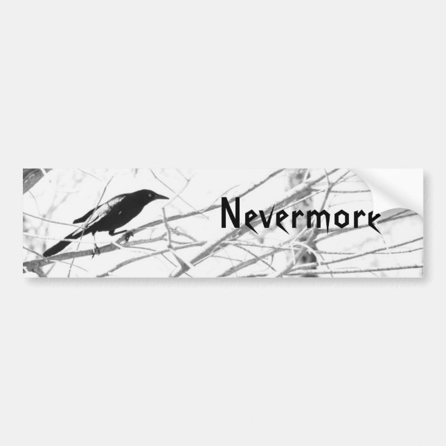 "Nevermore" EdgerAllen Poe korpsvart bildekal (Framsidan)