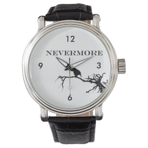 Nevermore korpsvart Edgar Allan Poe design Armbandsur