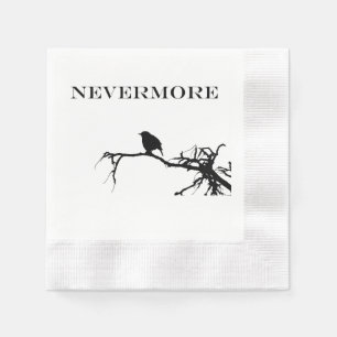 Nevermore korpsvart Edgar Allan Poe design Pappersservett