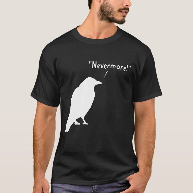 Nevermore korpsvart - Edgar Allen Poe skjorta Tee Shirt (Framsida)