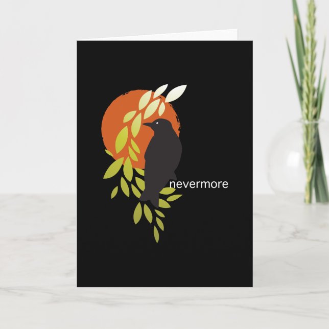 Nevermore - korpsvart & måne vid Poe Kort (Framsida)