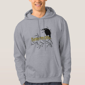 Nevermore korpsvart sweatshirt med luva