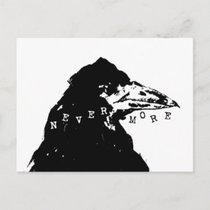 Nevermore Raven av Edgar Allan Poe Vykort