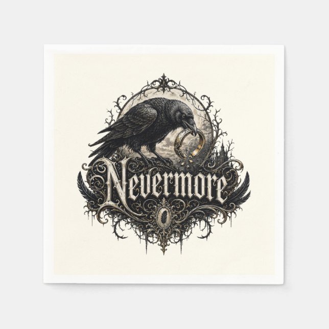 Nevermore Raven Skilsmässa Party Pappersservett (Framsidan)