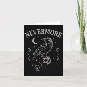 Nevermore Raven Skull Art, gotisk Edgar Allan Poe Kort
