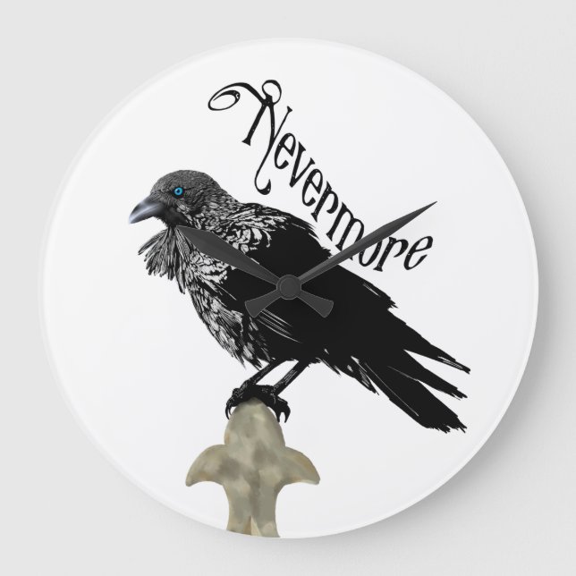Nevermore Raven Stor Klocka (Framsida)