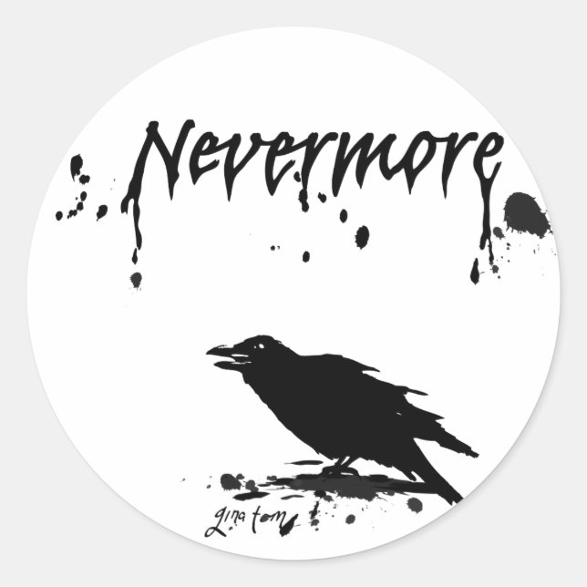 Nevermore Runt Klistermärke (Framsida)