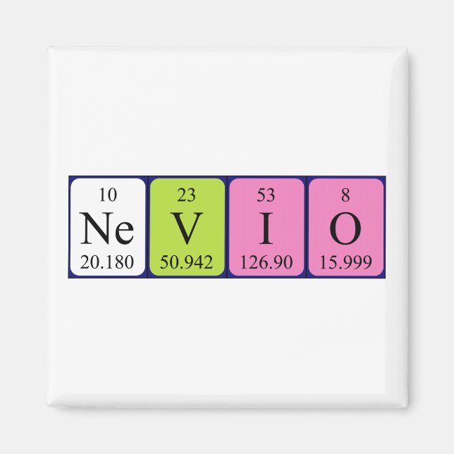 Nevio periodiskt bord namn magnet (Framsidan)