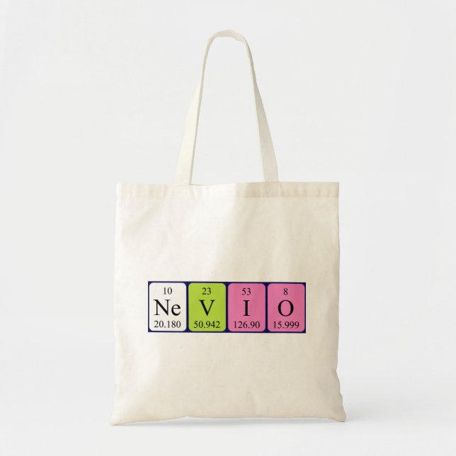 Nevio periodiskt bord namn tote bag tygkasse (Framsidan)