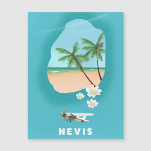 Nevis-Karibiska ön Illustrated karta.
