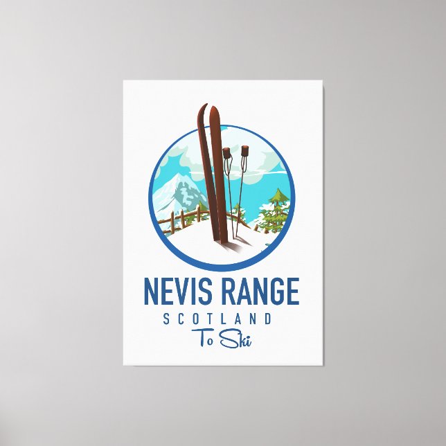 Nevis Range scotland Ski logotyp Canvastryck (Framsida)