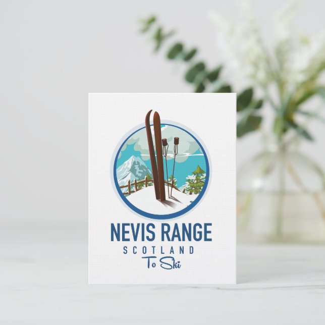 Nevis Range Skottland skidlogo (Stående Fram)