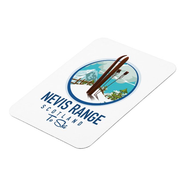 Nevis Range Skottland skidlogo Magnet (Vänstra Sidan)