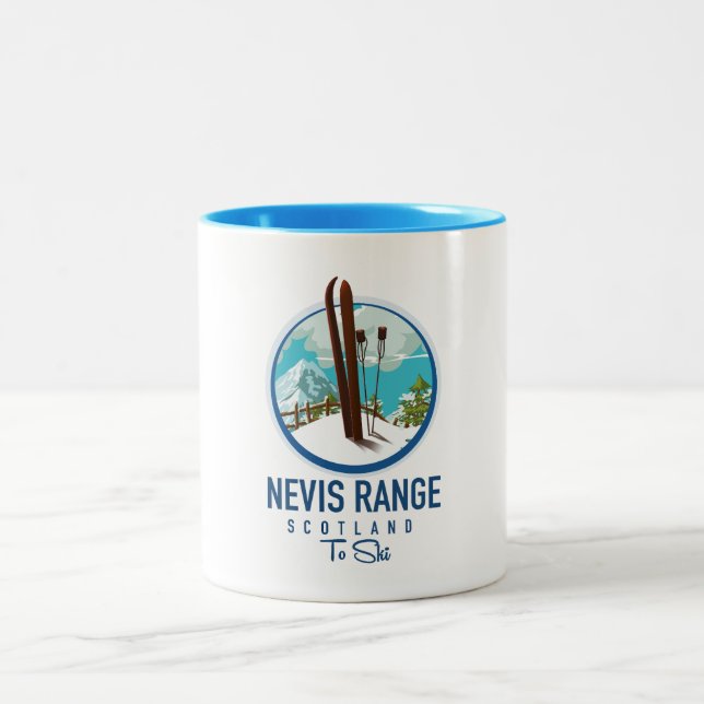Nevis Range Skottland skidlogo Två-Tonad Mugg (Center)