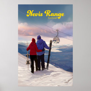 Nevis Range Skottland Skidort Resa Affisch