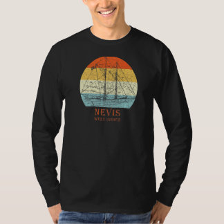 Nevis Väster Indies Vintage Blueprint Sailboat Vac T Shirt