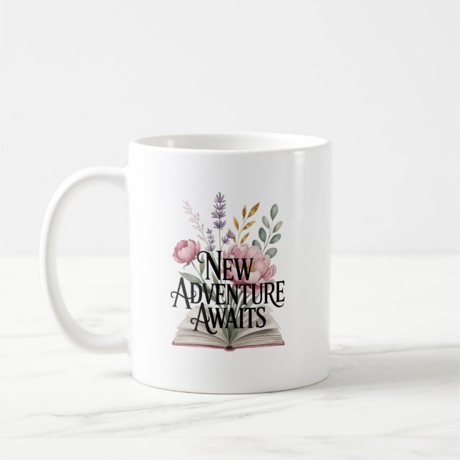 New Adventure Awaits New Job Personalized Kaffemugg (Vänster)