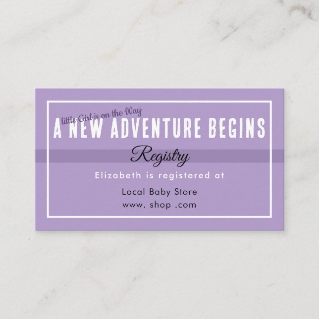 New Adventure Purple Registry Enclosure Card Tilläggskort (Framsida)