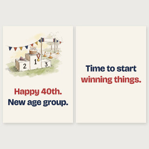 New Age Group Rolig 40-årsdag Löparpresentkort Kort