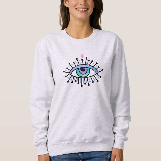 New Age Mystical Andlig Tredje Öga Yoga Grått T Shirt (Framsida)