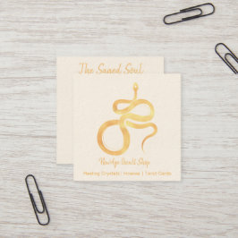 New Age Occult Shop Guld Snake Fyrkantigt Visitkort