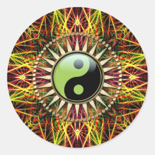 New Age Spirit Yin Yang Sol Energy Runt Klistermärke