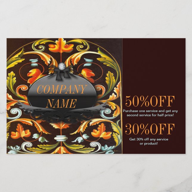 New Age Yoga bohemiska höstlöv mandala Flygblad (Framsidan)