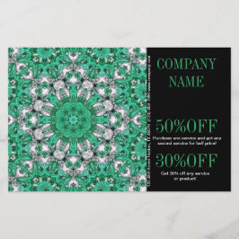 New Age Yoga Instruktör smaragdgrön Mandala Flygblad