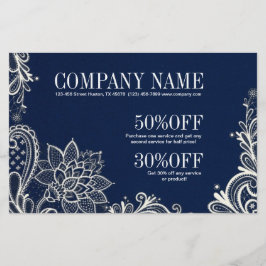 New Age Yoga marinblå henna bohemisk spets Flygblad