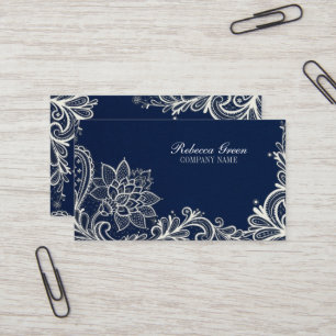 New Age Yoga navy blue henna bohemian snöre Visitkort