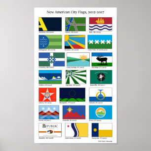 New American City Flaggor, 2012-2017 (8,5 x 14 tum Poster