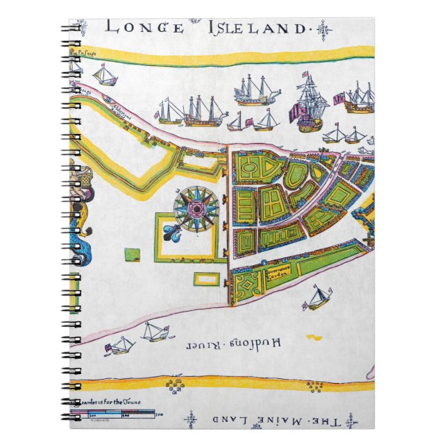 New Amsterdam karta, 1661 Anteckningsbok (Framsidan)