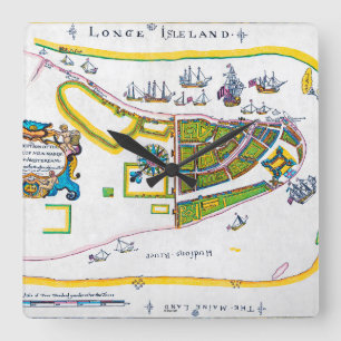 New Amsterdam karta, 1661 Fyrkantig Klocka