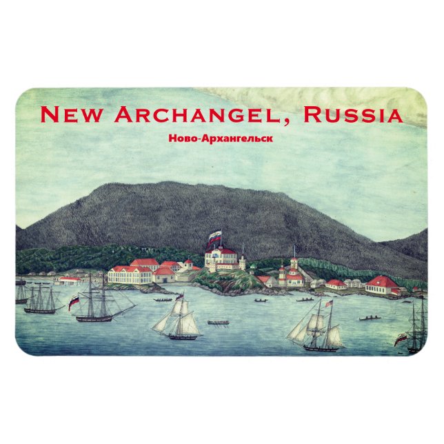 New Archangel, Ryssland (Sitka) Painting Magnet (Horisontell)