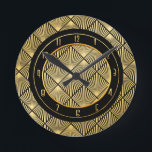 New Art Deco Circular Black och Guld Rund Klocka<br><div class="desc">Jag har använt en använda för den här klockan och jag kärlekar den helt och hållet. Det är mycket konst deco. Jag har lagt till en svart klocka ansikte med guld deco-siffror. Det här gör en mycket smart klocka för ditt hem. (Se bild på den på en vägg.) Den här...</div>