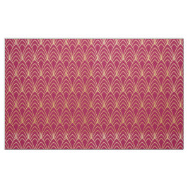 New Art Deco Stil Fabric. (Röd och Guld.) Tyg