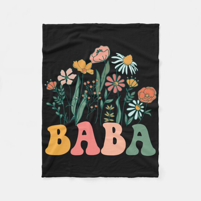 New Baba Wildflower First Birthday &amp; Baby Show Fleecefilt (Framsidan)