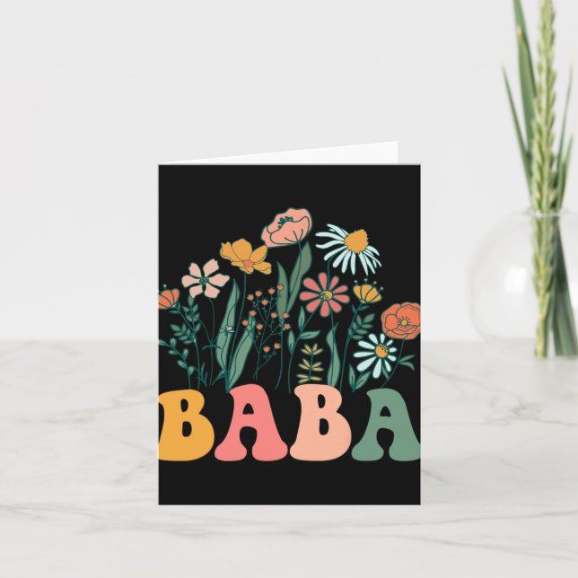 New Baba Wildflower First Birthday &amp; Baby Show Kort (Framsida)