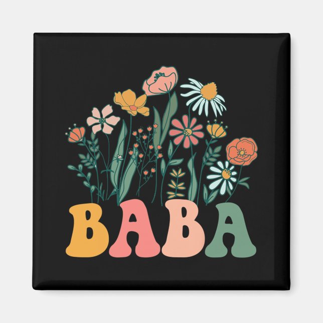 New Baba Wildflower First Birthday &amp; Baby Show Magnet (Framsidan)