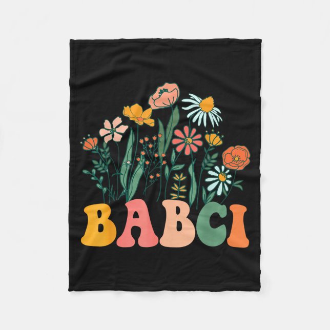 New Babci Wildflower First Birthday &amp; Baby Sho Fleecefilt (Framsidan)