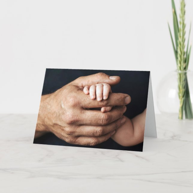 New Baby and Daddy's Hands Kort (Framsida)
